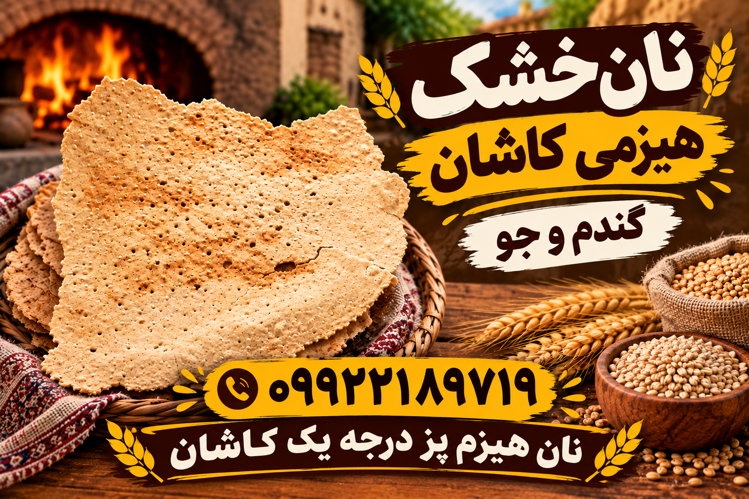نان خشک هیزمی سنتی درجه یک کاشان (همراه با تضمین کیفیت)